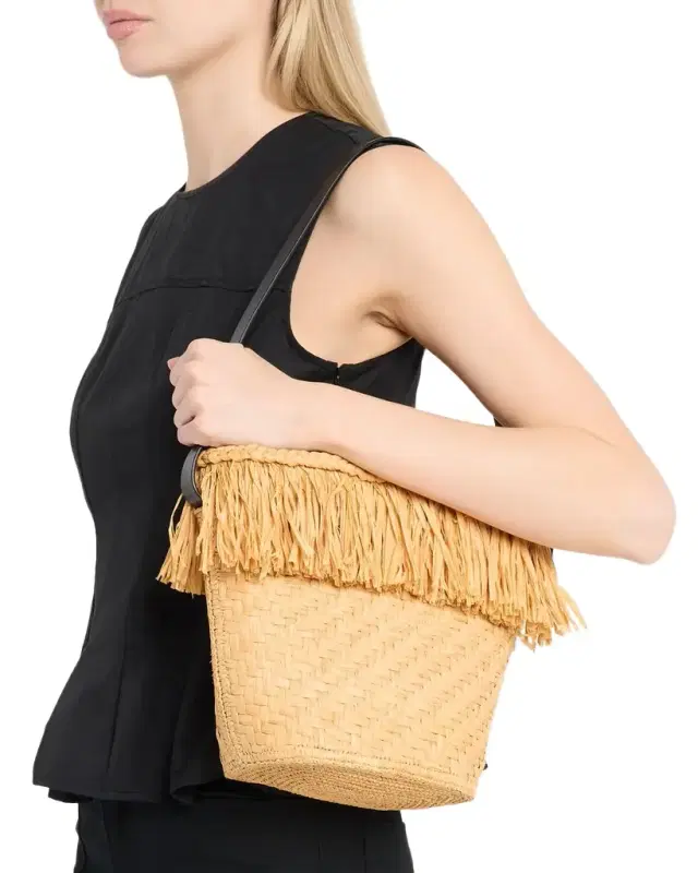 Proenza Schouler Fringe-Trim Raffia Bucket Bag
