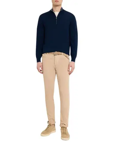 Brunello Cucinelli Men's Cotton Knit Quarter-Zip Sweater | Thumbnail 1
