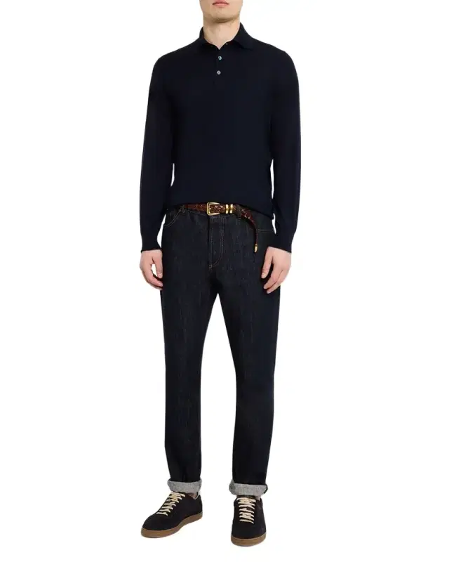 Brunello Cucinelli Men 's Cashmere Knit Polo Sweater