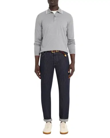 Brunello Cucinelli Men 's Cotton and Cashmere Knit Polo Sweater | Thumbnail 1 Brunello Cucinelli Men 's Cotton and Cashmere Knit Polo Sweater | Thumbnail 1