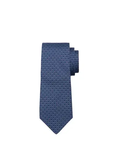 Ferragamo Men's Gancini Monogram-Print Silk Tie | Thumbnail 1