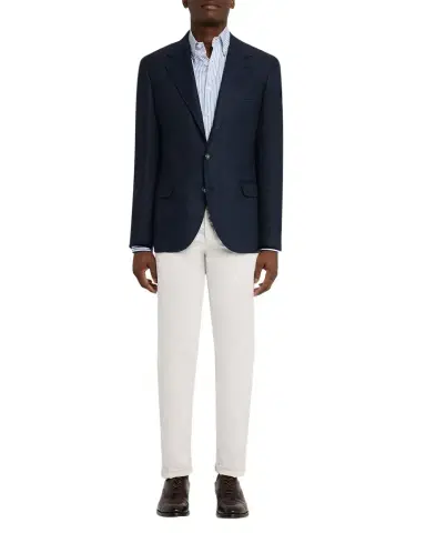 Brunello Cucinelli Men 's Linen and Wool Single-Breasted Jacket | Thumbnail 1