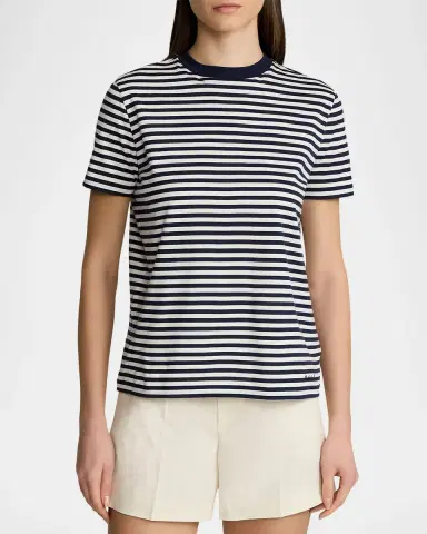 Ralph Lauren Collection Hallie Striped Cotton T-Shirt | Thumbnail 3 Ralph Lauren Collection Hallie Striped Cotton T-Shirt | Thumbnail 3