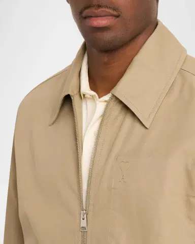 Ami Paris Men's Cotton Full-Zip Shirt Jacket | Thumbnail 4