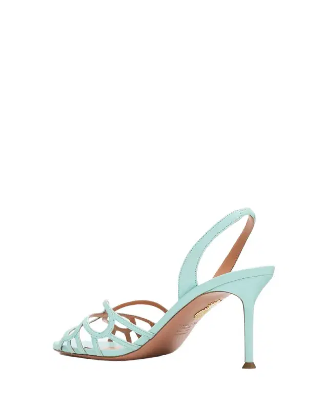 Aquazzura 75mm Hula Leather Slingback Sandals