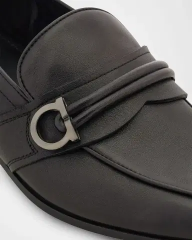 Ferragamo Men's Leather Side-Gancio Loafers | Thumbnail 3 Ferragamo Men's Leather Side-Gancio Loafers | Thumbnail 3