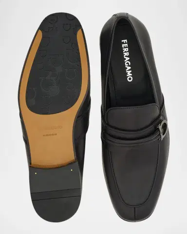 Ferragamo Men's Leather Side-Gancio Loafers | Thumbnail 4 Ferragamo Men's Leather Side-Gancio Loafers | Thumbnail 4