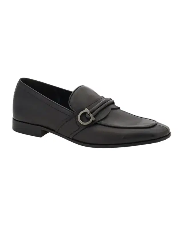 Ferragamo Men 's Leather Side-Gancio Loafers