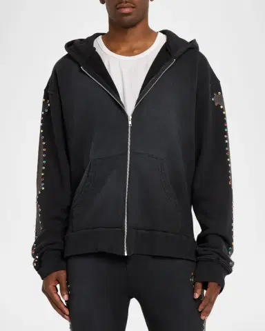 Alchemist Men's Rhinestone-Embellished Bones Zip-Up Hoodie | Thumbnail 3 Alchemist Men's Rhinestone-Embellished Bones Zip-Up Hoodie | Thumbnail 3