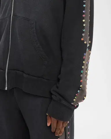 Alchemist Men's Rhinestone-Embellished Bones Zip-Up Hoodie | Thumbnail 4 Alchemist Men's Rhinestone-Embellished Bones Zip-Up Hoodie | Thumbnail 4