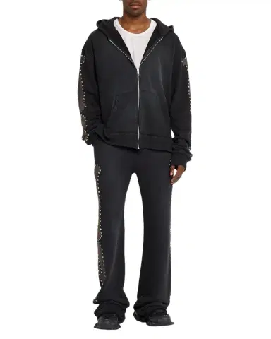 Alchemist Men's Rhinestone-Embellished Bones Zip-Up Hoodie | Thumbnail 1 Alchemist Men's Rhinestone-Embellished Bones Zip-Up Hoodie | Thumbnail 1