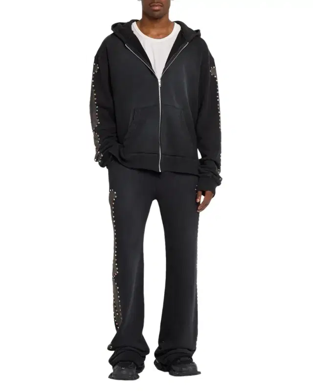 Alchemist Men 's Rhinestone-Embellished Bones Zip-Up Hoodie