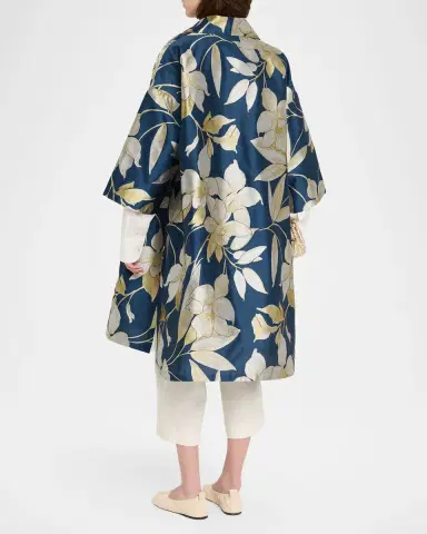 Eskandar Sloped-Shoulder Wide A-Line Open Jacket | Thumbnail 2 Eskandar Sloped-Shoulder Wide A-Line Open Jacket | Thumbnail 2