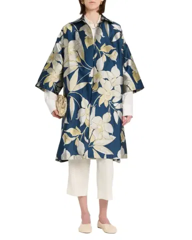 Eskandar Sloped-Shoulder Wide A-Line Open Jacket | Thumbnail 1 Eskandar Sloped-Shoulder Wide A-Line Open Jacket | Thumbnail 1