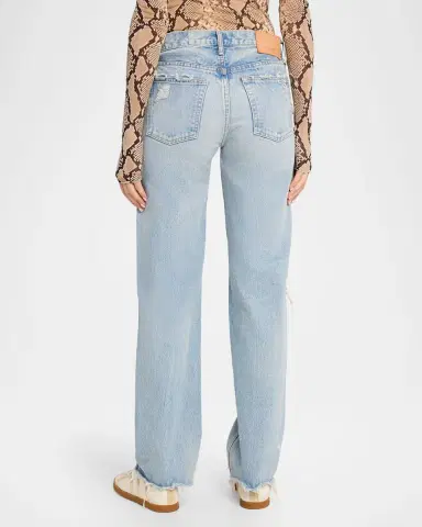 Moussy Vintage Distressed Straight Low-Rise Jeans | Thumbnail 2