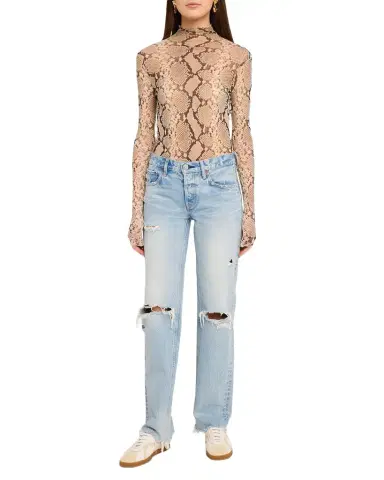 Moussy Vintage Distressed Straight Low-Rise Jeans | Thumbnail 1