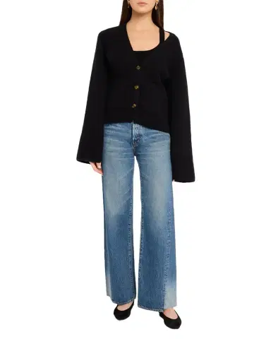 Moussy Vintage Wide-Leg Paneled Jeans | Thumbnail 1 Moussy Vintage Wide-Leg Paneled Jeans | Thumbnail 1