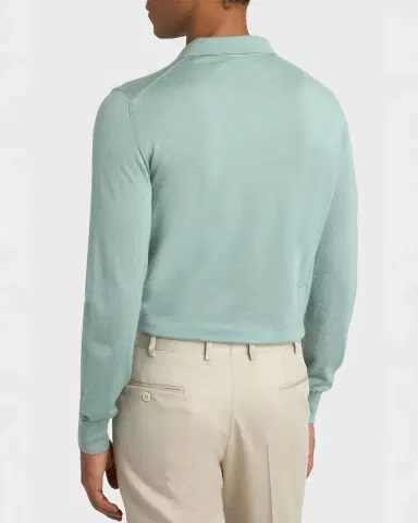 Brioni Men's Cashmere-Silk Polo Sweater | Thumbnail 2