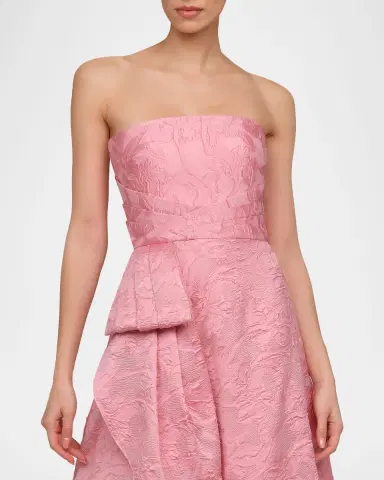THEIA Soraya Strapless Fil Coupe Midi Dress | Thumbnail 4