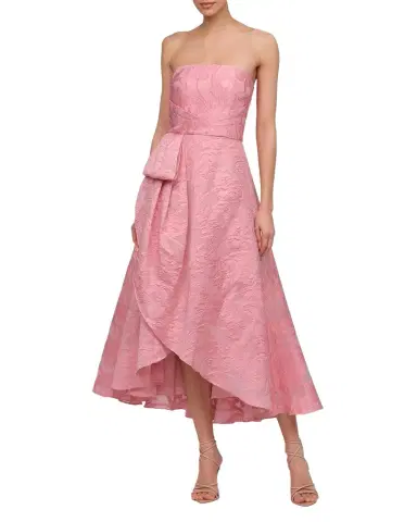 THEIA Soraya Strapless Fil Coupe Midi Dress | Thumbnail 1