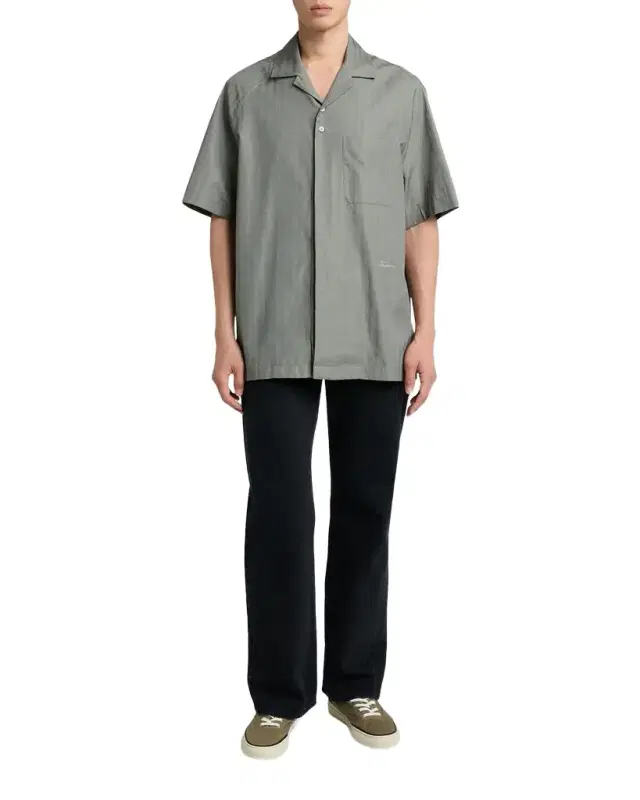 Jacquemus Men 's Cotton Herringbone Short-Sleeve Shirt