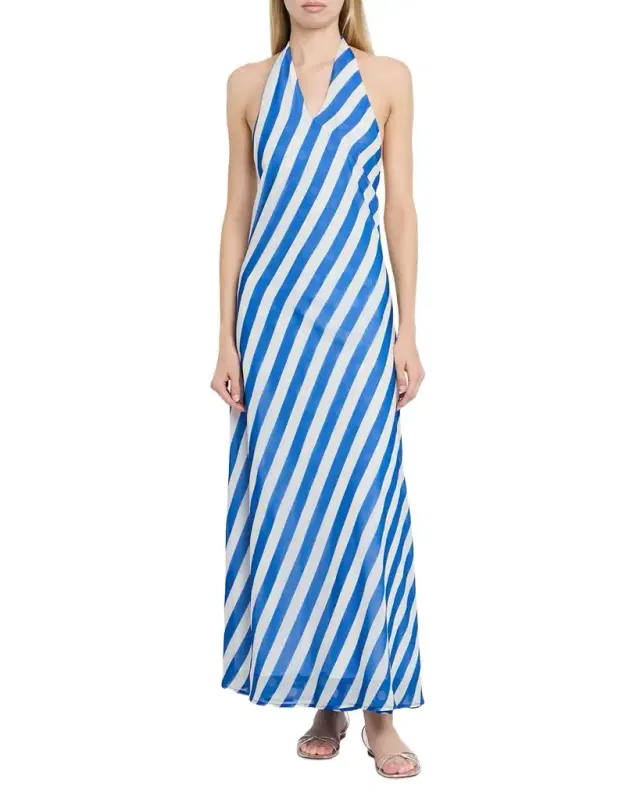 The Brisa Striped Halter Maxi Dress