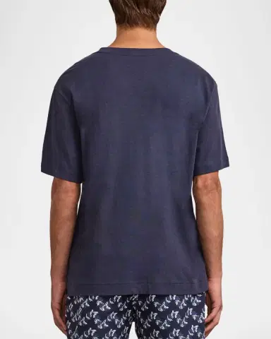 Frescobol Carioca Men's Dinis Cotton and Linen Crewneck T-Shirt | Thumbnail 2 Frescobol Carioca Men's Dinis Cotton and Linen Crewneck T-Shirt | Thumbnail 2