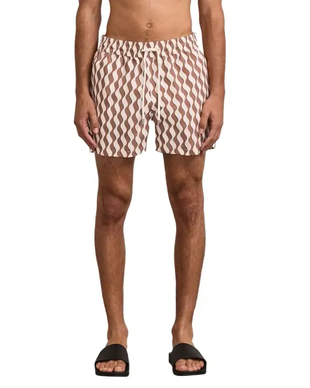 Men 's Rio Listra Wave-Stripe Swim Shorts