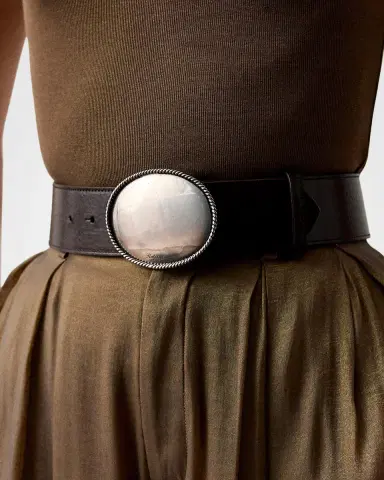 Ralph Lauren Collection Plaque-Buckle Distressed Wide Belt | Thumbnail 2 Ralph Lauren Collection Plaque-Buckle Distressed Wide Belt | Thumbnail 2