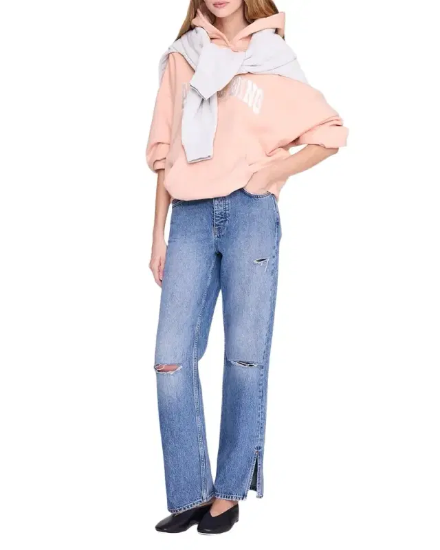 ANINE BING Harvey Embroidered Logo Hoodie