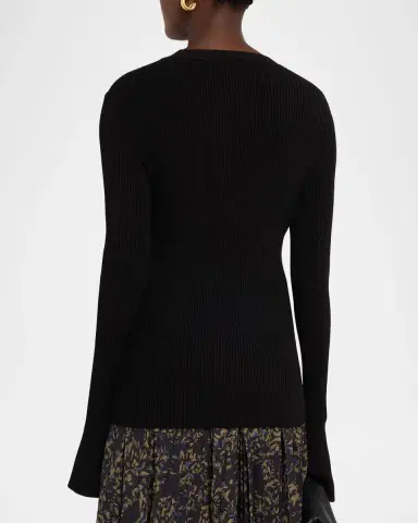 Proenza Schouler Nir Bell Sleeve Ribbed Sweater | Thumbnail 2 Proenza Schouler Nir Bell Sleeve Ribbed Sweater | Thumbnail 2