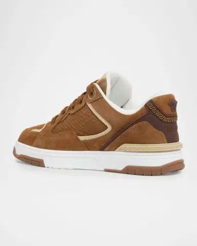 Versace Men's Suede La Geeca Mid-Top Sneakers | Thumbnail 3