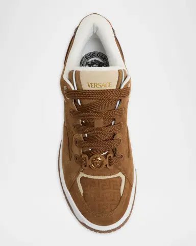 Versace Men's Suede La Geeca Mid-Top Sneakers | Thumbnail 5