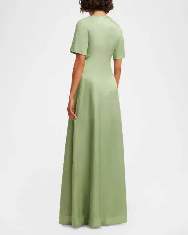 LEO LIN Alice Floral Short-Sleeve Maxi Dress | Thumbnail 2 LEO LIN Alice Floral Short-Sleeve Maxi Dress | Thumbnail 2