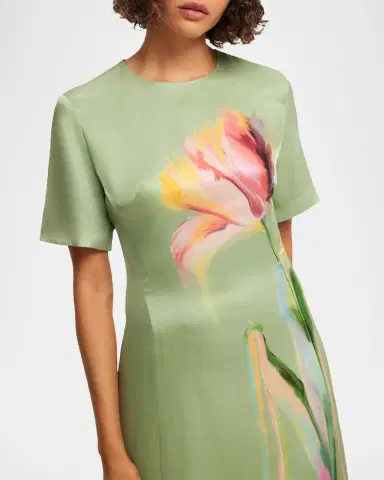 LEO LIN Alice Floral Short-Sleeve Maxi Dress | Thumbnail 4 LEO LIN Alice Floral Short-Sleeve Maxi Dress | Thumbnail 4
