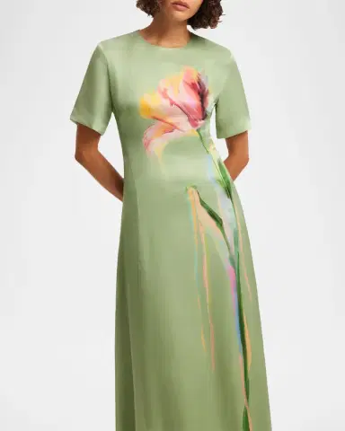 LEO LIN Alice Floral Short-Sleeve Maxi Dress | Thumbnail 6 LEO LIN Alice Floral Short-Sleeve Maxi Dress | Thumbnail 6