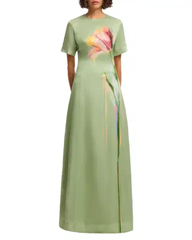 LEO LIN Alice Floral Short-Sleeve Maxi Dress | Thumbnail 1 LEO LIN Alice Floral Short-Sleeve Maxi Dress | Thumbnail 1