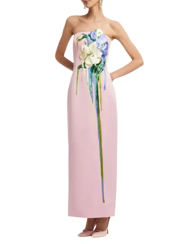 Rayna Embroidered Bustier Maxi Dress
