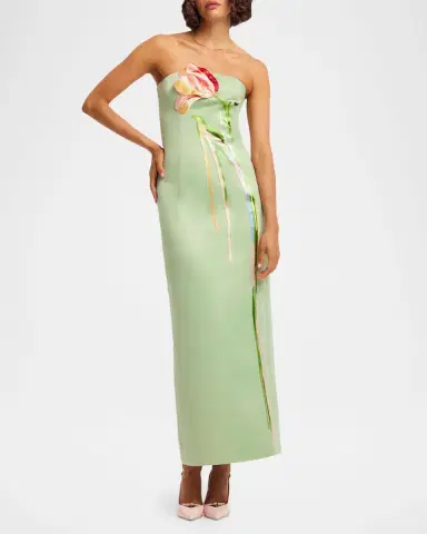 LEO LIN Marilyn Embroidered Cutout Bustier Maxi Dress | Thumbnail 3