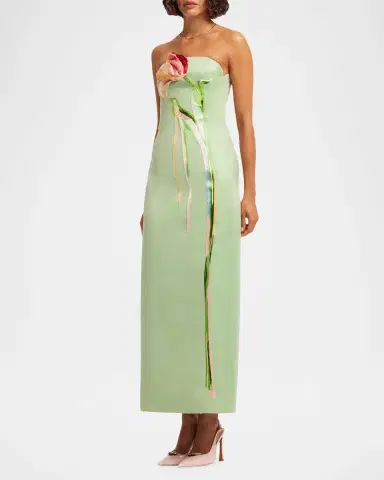 LEO LIN Marilyn Embroidered Cutout Bustier Maxi Dress | Thumbnail 5
