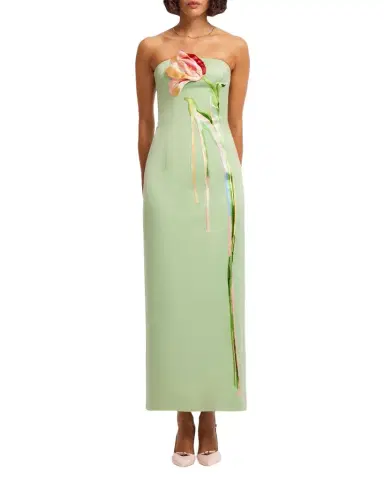 LEO LIN Marilyn Embroidered Cutout Bustier Maxi Dress | Thumbnail 1