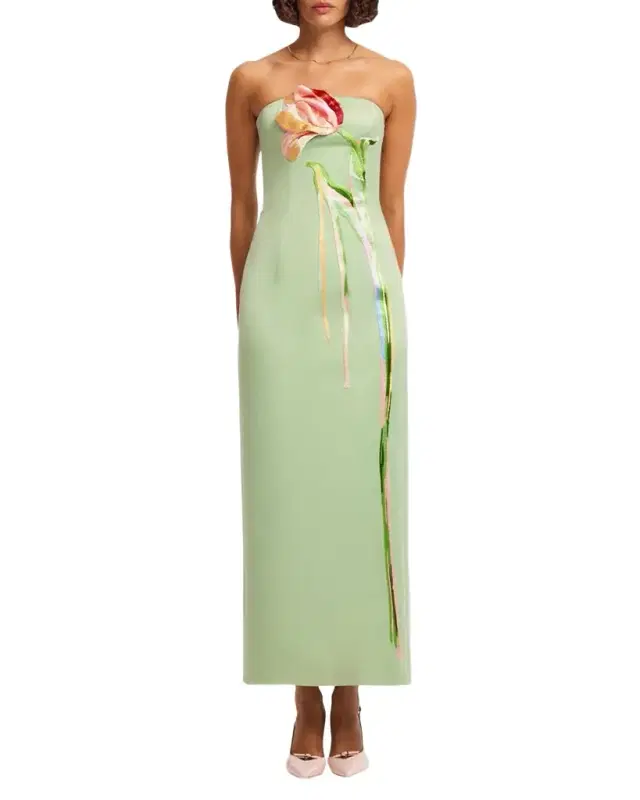 Marilyn Embroidered Cutout Bustier Maxi Dress
