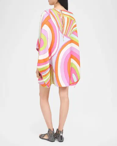 PUCCI Iride Silk Twill Mini Caftan Dress | Thumbnail 2