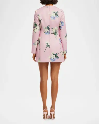 LEO LIN Aliza Floral Long-Sleeve Mini Dress | Thumbnail 2