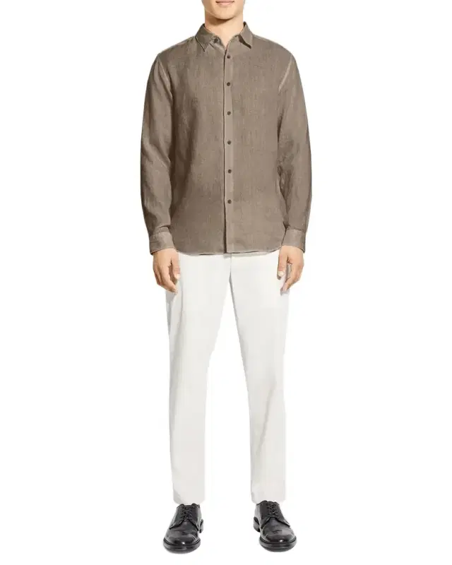 Theory Men 's Solid Linen Sport Shirt