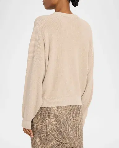 Brunello Cucinelli Ribbed Knit Cotton Sweater | Thumbnail 2