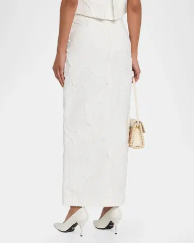 Adam Lippes Dakota Textured Crepe Button-Front Maxi Skirt | Thumbnail 2 Adam Lippes Dakota Textured Crepe Button-Front Maxi Skirt | Thumbnail 2