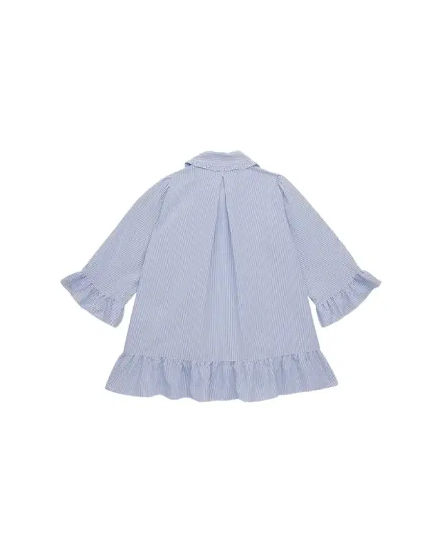 Girl 's Ruffled Stripe Shirtdress, Size -14