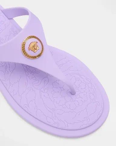 Versace Alia Medusa Rubber Thong Sandals | Thumbnail 4