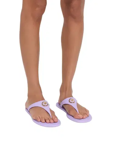 Versace Alia Medusa Rubber Thong Sandals | Thumbnail 1
